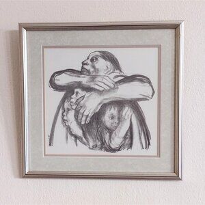 Kathe Kollwitz Framed Etching Print Seed For Sowing Should Not Be Ground 14 X 14